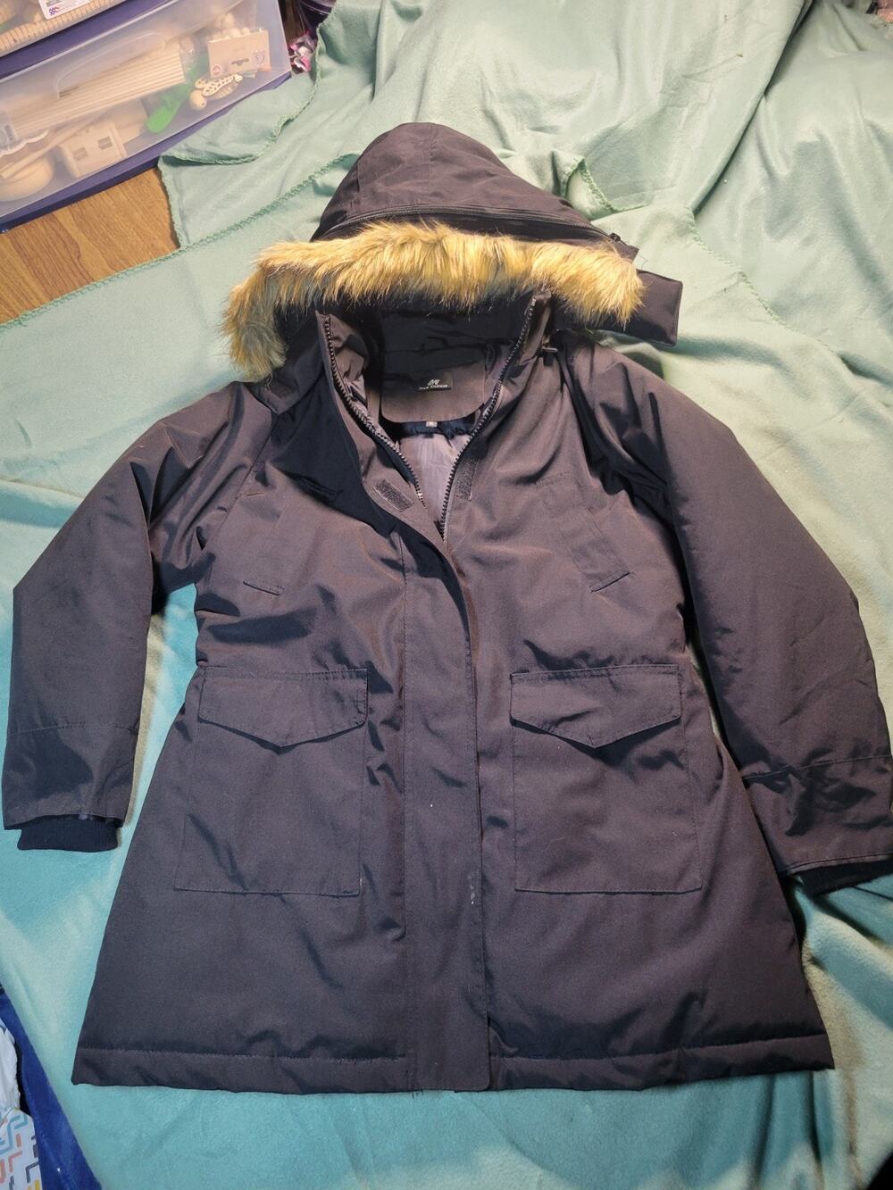 New Culture ELEGANT FUR HOODED Duck Down Parka SIZE M